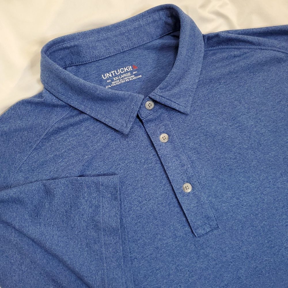 UNTUCKit Blue Short Sleeve Polo Shirt Size XXL